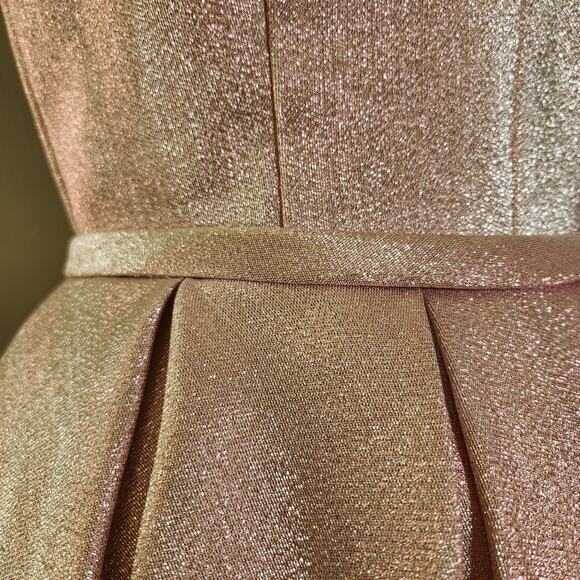SHERRI HILL Pink Metallic Pleated Dress, Size 4 - Picture 8 of 14